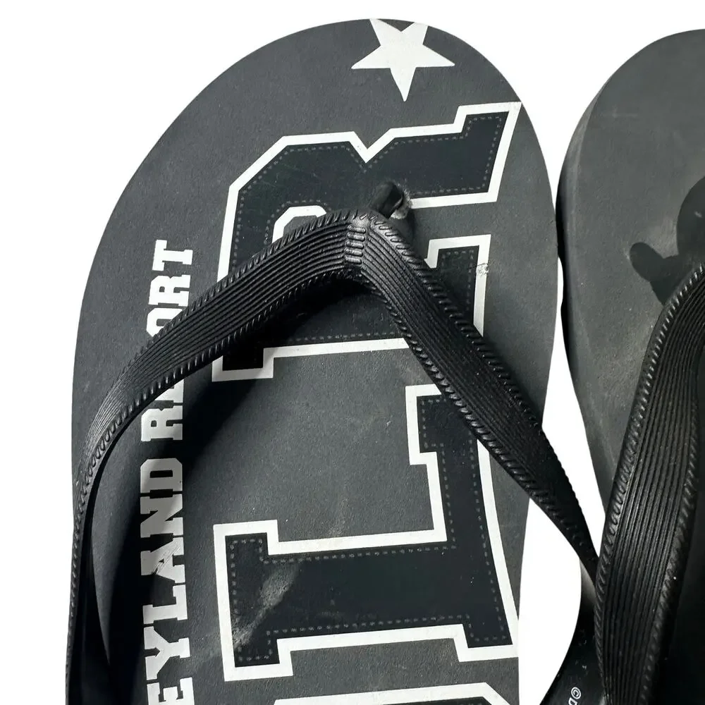 Disneyland Resort DLR 55 Mickey Mouse Flip Flops Black Men’s Size 11